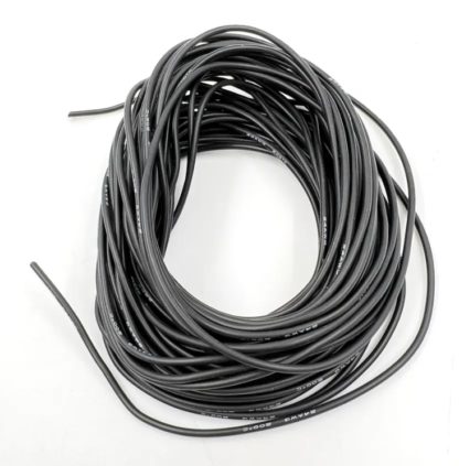 Кабель силиконовый 22 AWG 0,35мм 60/0,08 мм термостойкий луженая медь черный