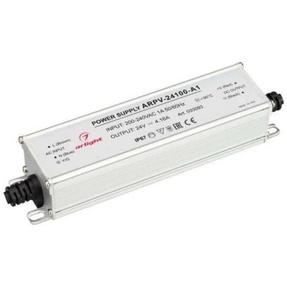 Блок питания 24V 4.16A 100W IP67 влагозащищенный Slim MR-24100 Металлический корпус