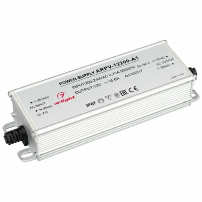 Блок питания 12V 16.6A 200W IP67 влагозащищенный Металлический корпус