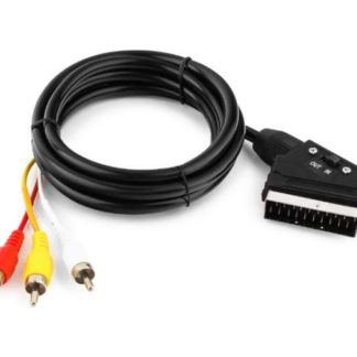 Переходник 3xRCA(f) — SCART(m) с переключателем.