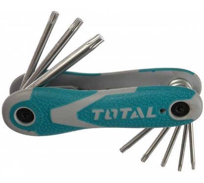 Набор ключей "TORX" раскладной 8 шт.: T9 - T40, углеродистая сталь, TOTAL