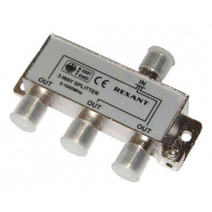 3-WAY SPLITTER металлический корпус с проходом питания на все порты(5-1000MHz)