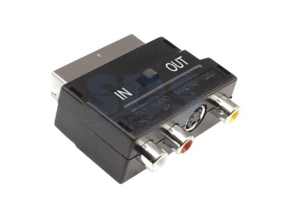 Переходник SCART(штекер) - (гнездо)SCART + 3RCA (гнездо) + (гнездо)SVHS с переключателем