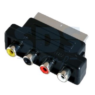 Переходник SCART(штекер) - 4RCA (гнездо)