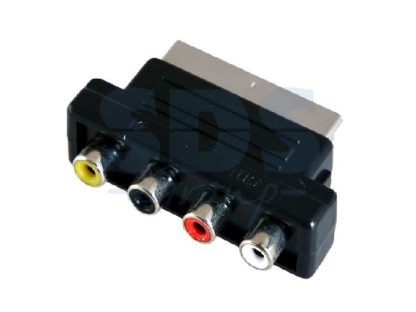 Переходник SCART(штекер) - 4RCA (гнездо)