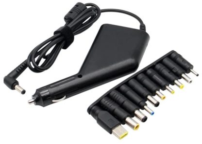 Блок питания универсальный 15-24V для ноутбука 80W авто с набором переходников,GEMBIRD