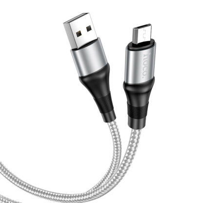 Кабель USB - MicroUSB HOCO X50 Excellent 2.4A, 1m (серый)