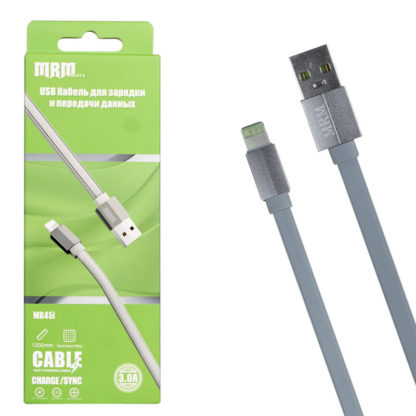 Дата-кабель MRM MR45i lightning силиконовый 1м серый, , шт