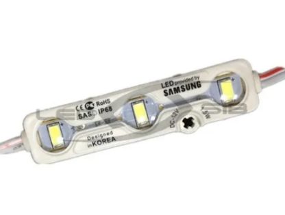 Светодиодный модуль белый теплый 3000K (3 led 5730),195Lm,1,2w,размер 66*18мм (56515)