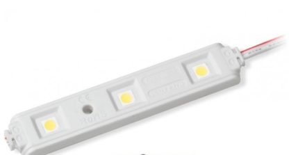 Светодиодный модуль белый холодный 6500-7000K (3 led 5050, 0,72w,белый корпус,IP67) (51882)
