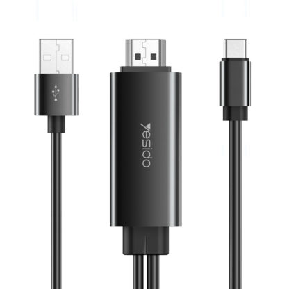 Конвертер Type C(шт.) => HDMI(шт.)+ USB штекер для питания (L9G) - подключение устройств с разъемом Type C к телевизору)