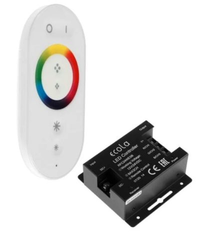 Контроллер RGB с сенсорным пультом 24А 288W 12/24v (Белый пульт)