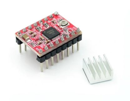 Драйвер шагового двигателя StepStick 4988 (HR4988SQ)(красная плата) с радиаторами  для 3D-принтера