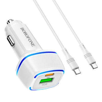 Автомобильное ЗУ TYPE-C 3.0A 1 USB BOROFONE BZ14A Mercury PD20W+QC3.0 черный