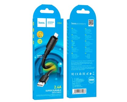 Кабель HOCO X84 iPhone Solid charging data cable 2.4А, 1м (черный)