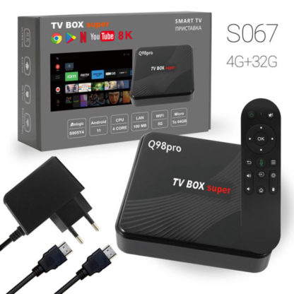 Андройд Приставка Q98pro TV BOX Amlogic S905Y4 4G+32G Wifi Android 11