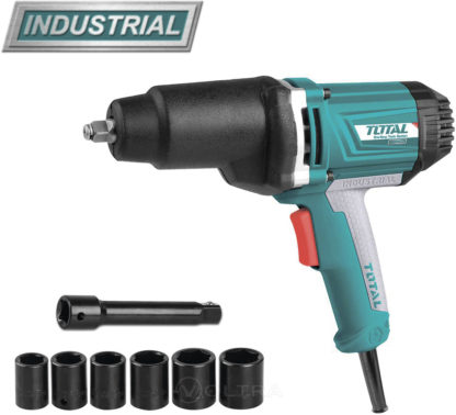 Гайковерт электрический 1/2", 550 Нм, 1050Вт, 6 головок, кейс TOTAL