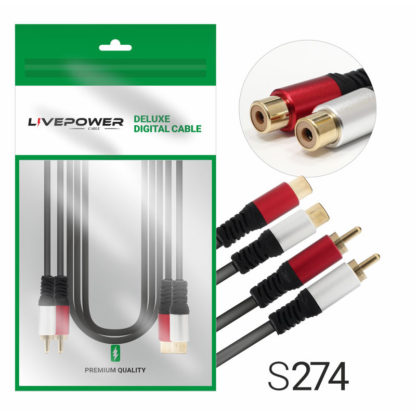 Кабель Аудио 2xRCA(штекер) — 2xRCA(гнездо) 1,8м Premium H249