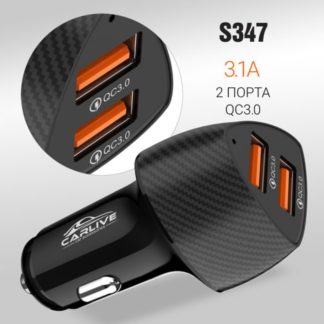 Автомобильное ЗУ Carlive CR37 QC3.0 + QC3.0 (Black) без упаковки