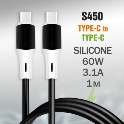 Кабель USB deespi DS01T Type-C-Type-C 60W 1000mm Силиконовый (Black)