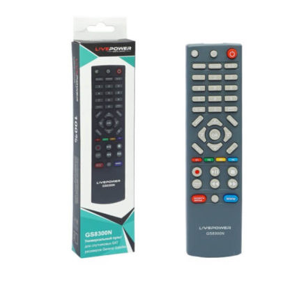 Пульт для триколор DRE 8300N  (=8302=8304=9305=9306) (серый корпус, большие кнопки) в коробочке HUAYU