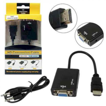 Конвертер вход VGA(гн.)+Jack 3.5(гн.) -выход HDMI(гн.) VGA на HDMI H127 White