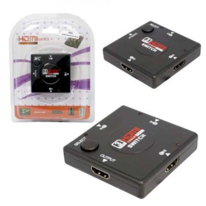 Адаптер H55 HDMI Switcher 3x1 Port (Black) выводит на один из 3 портов