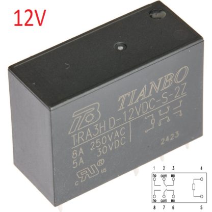 Реле TRA3D-12VDC-S-2Z 5А-конт.2С (Tianbo) (26871) электромагнитное