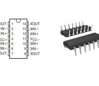 Микросхема TL084CN DIP-14 (TEXAS)