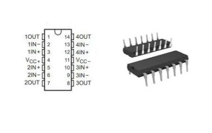 Микросхема TL084CN DIP-14 (TEXAS)