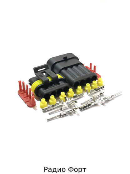 Разъем авто SUPERSEAL IP67 4 PIN комплект(штекер + гнездо) DJ7041-1.5-11/21 M/F
