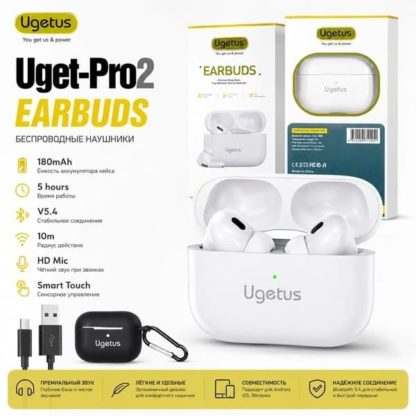 Наушники беспроводные Ugetus Pro2 (2 поколение USB-C) White