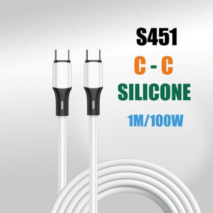 Кабель USB DS79 C-C 100W 1000mm силиконовый БЕЗ УПАКОВКИ (White)