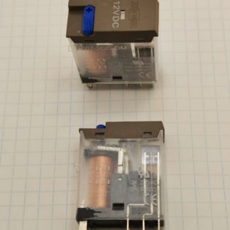 Реле 607-2CC-DM 12VDC Тип 10.2 12VDC 2C(DPDT) 10A Song_Chuan 28.7*12.5*34.5mm;кнопка проверки
