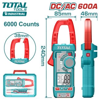Токоизмерительные клещи, DC/AC 60A/600A,напряжение DC/AC: 600мВ/6В/60В/600В TOTAL
